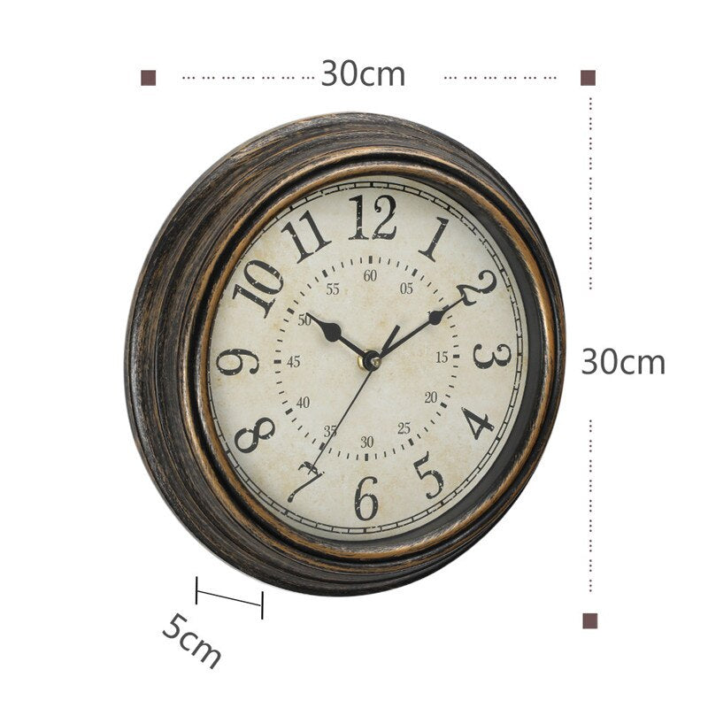 Vintage Wood-Look Wall Clock