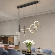 MadinaGlow - Elegant Black Metal LED Chandelier