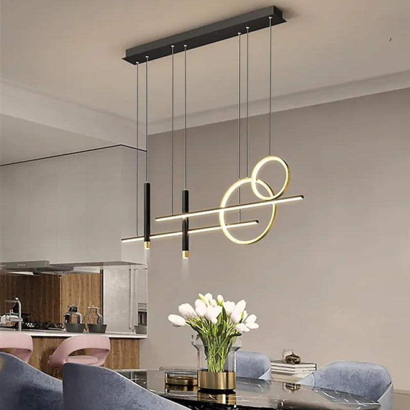 MadinaGlow - Elegant Black Metal LED Chandelier