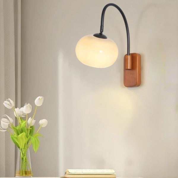 Rotatable Bauhaus Wall Lamp in Khaki Glass - Elegant and Flexible