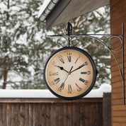 TimeTraveler - Retro Double-Sided Wall Clock Black