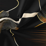GlowGlam - Black & Gold Floral Printed Duvet Cover Bedding Set