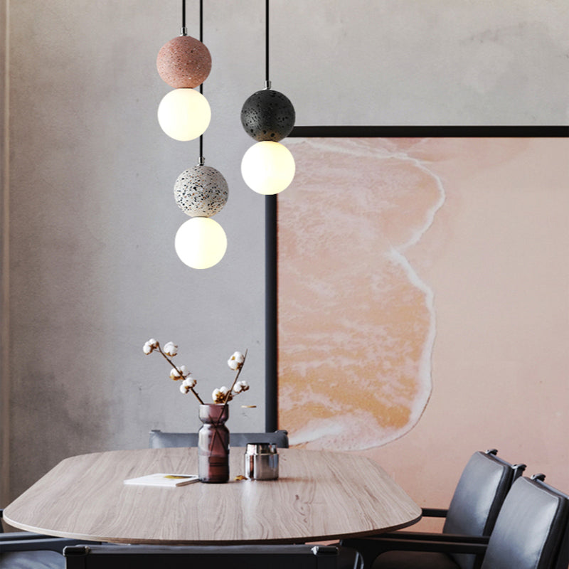 Aurora Pendant Lights LED - Black and White Glass