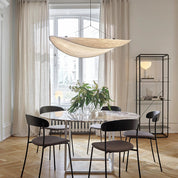 LunaLux - Modern LED Pendant Light in Metal and Synthetic Silk
