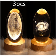 3D Galaxy Crystal Ball LED Night Light
