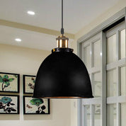 Atmospheric Dome - Iron Pendant Light with Black/Rust Cable