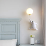 Fateh Design Bear LED Wall Lamp White/Blue/Pink Resin/Acrylic Bedroom/Living Room/Children's Room