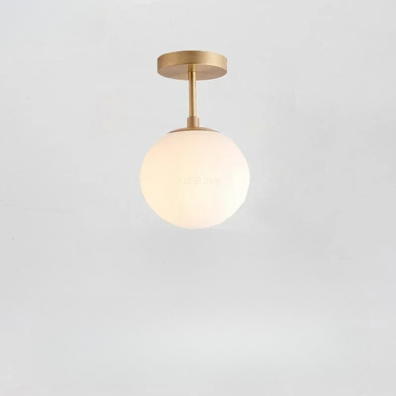 Nordic LED Glass Ceiling Light – Elegant White Sphere for Any Room