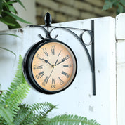 TimeTraveler - Retro Double-Sided Wall Clock Black