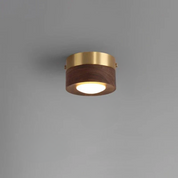 WoodAura - Walnut Wood Ceiling Light with LED Spotlight