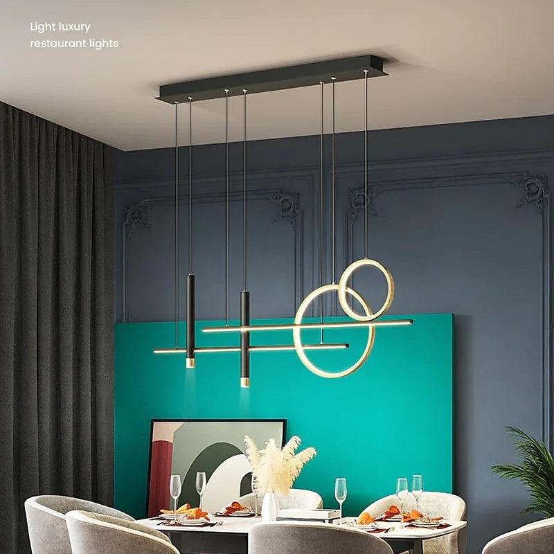 MadinaGlow - Elegant Black Metal LED Chandelier