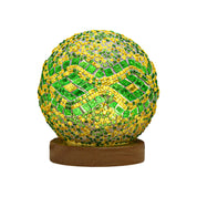 GlowNest - Spherical LED Dimmable Glass Bohemian Baroque Table Lamp Mosaic Night Light 3.9"