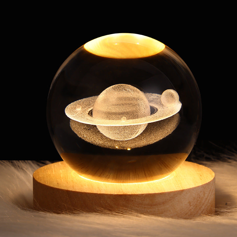 3D Galaxy Crystal Ball LED Night Light
