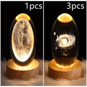 3D Galaxy Crystal Ball LED Night Light