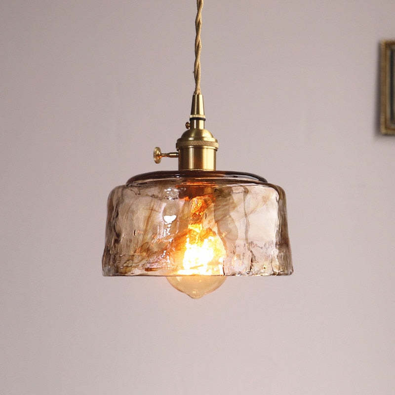 Levy Retro LED Pendant Lights Gold Metal Glass Bedroom Living Room Dining Room