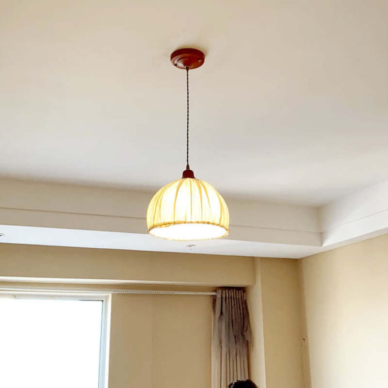 EcoLume - Scandinavian LED Pendant Light in Beige Fabric