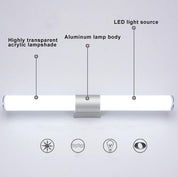LuxBright - Modern minimalist cylindrical LED mirror wall lamp