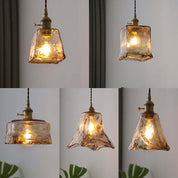 Levy Retro LED Pendant Lights Gold Metal Glass Bedroom Living Room Dining Room