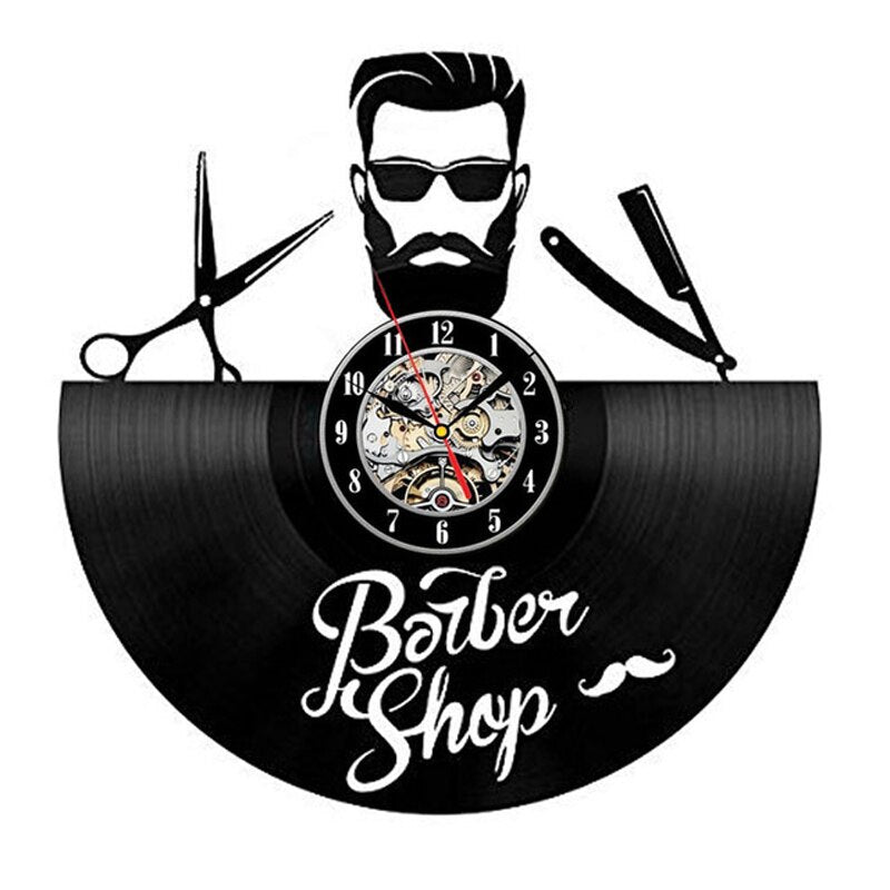 BarberTime - Stylish Vinyl Wall Clock for Barbershops