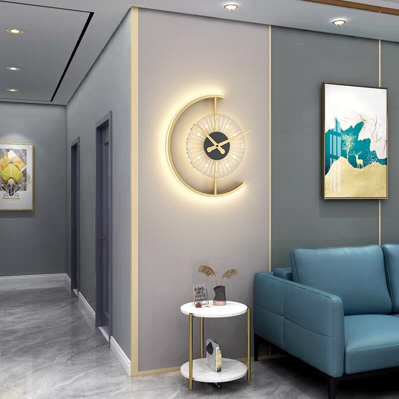 Modern LED Wall Clock with Lighting