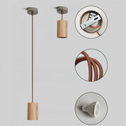 WoodenAura - Scandinavian Wooden Pendant Lamp