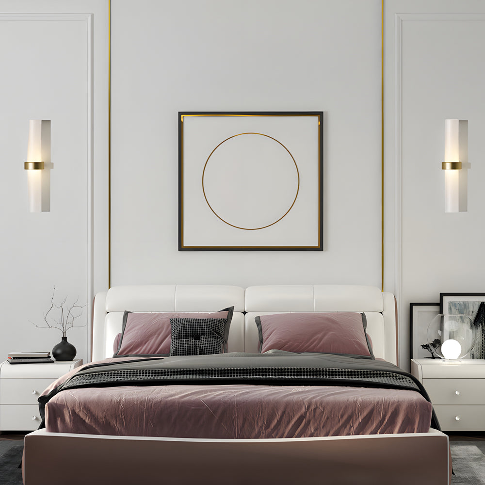 GlowLicht - Modern Wall Lamp Made of Frosted Glass Tube in Warm White for the Living Room