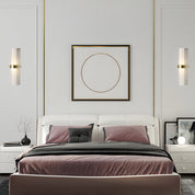 GlowLicht - Modern Wall Lamp Made of Frosted Glass Tube in Warm White for the Living Room