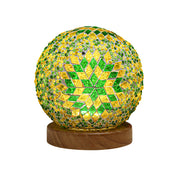 GlowNest - Spherical LED Dimmable Glass Bohemian Baroque Table Lamp Mosaic Night Light 3.9"