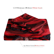 RoseGlow - Red Rose Duvet Cover Pillowcase Bedding Set