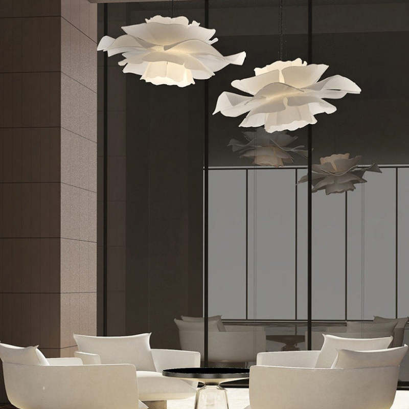 Bella Modern Design Pendant Light Flower White Metal Living Room Bedroom