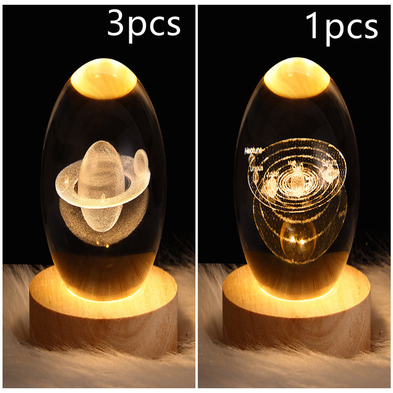 3D Galaxy Crystal Ball LED Night Light