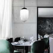 VintageGlow – Geometric Pendant Light in Matt Glass