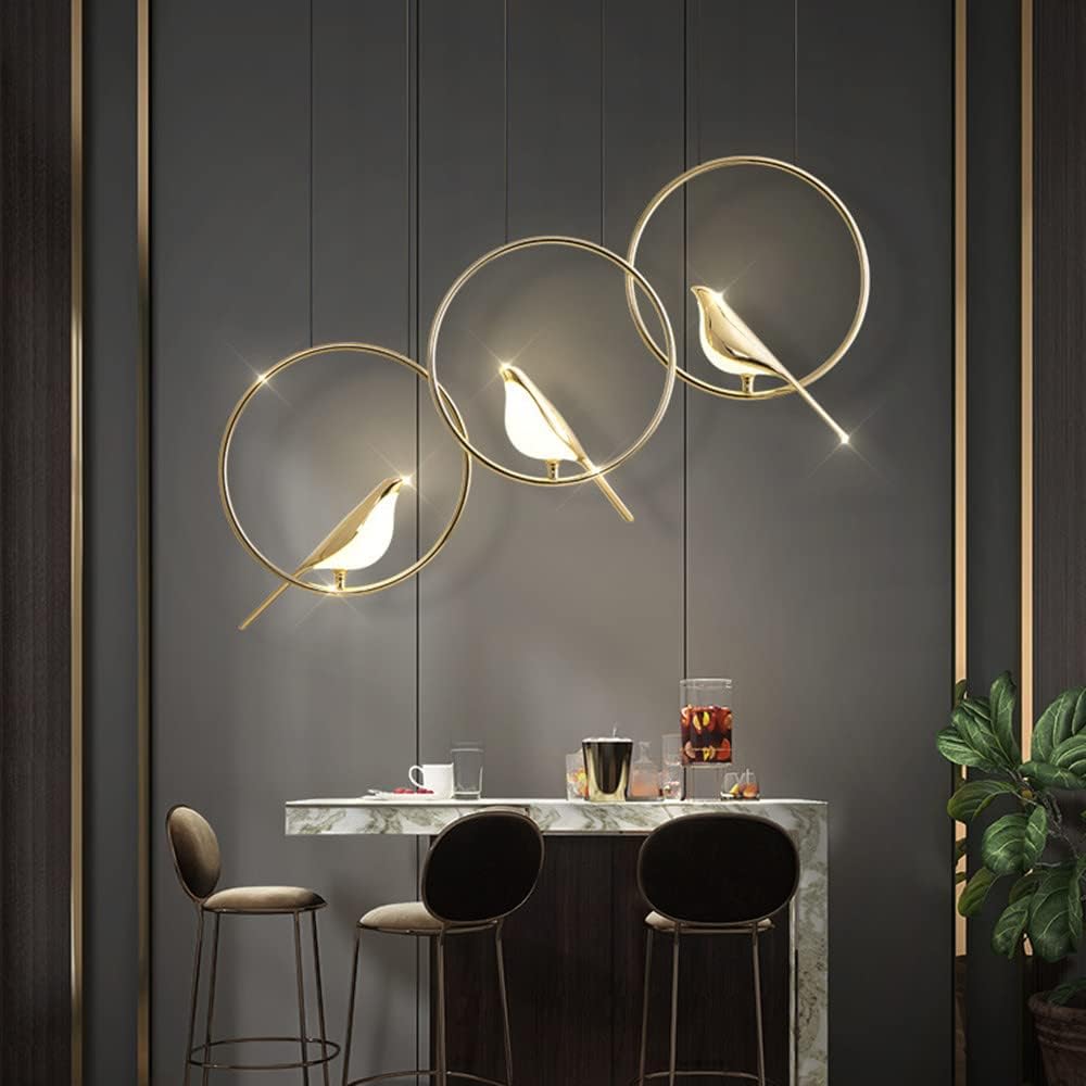 Creative LED Pendant Lamp in the Shape of Birds with Rings