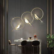 Creative LED Pendant Lamp in the Shape of Birds with Rings