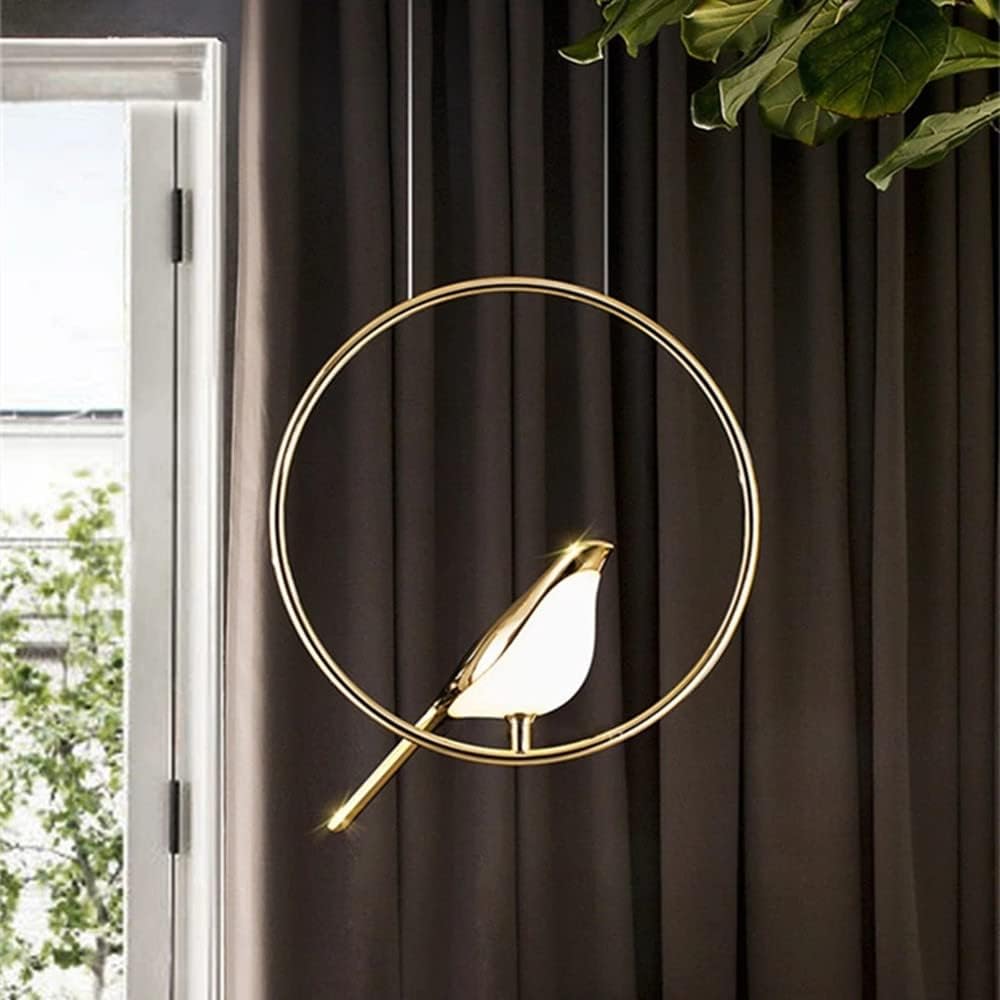 Creative LED Pendant Lamp in the Shape of Birds with Rings
