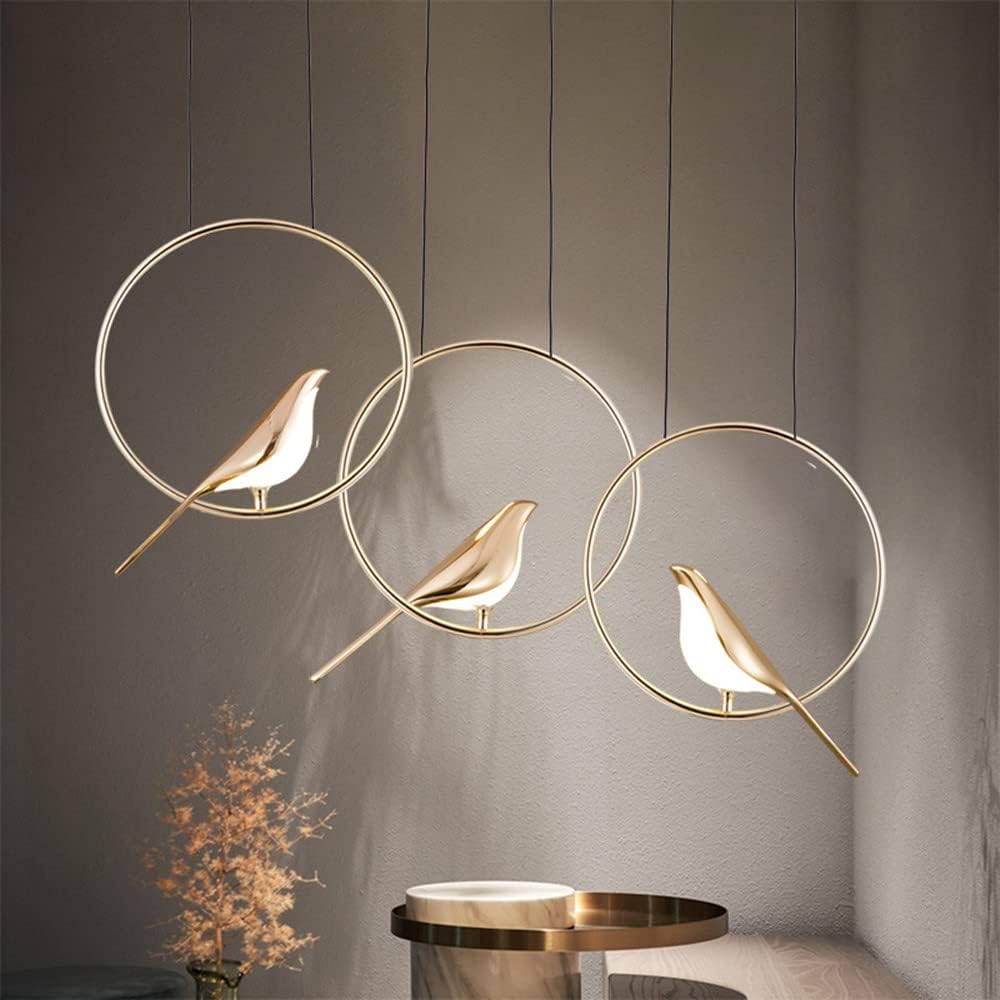 Creative LED Pendant Lamp in the Shape of Birds with Rings
