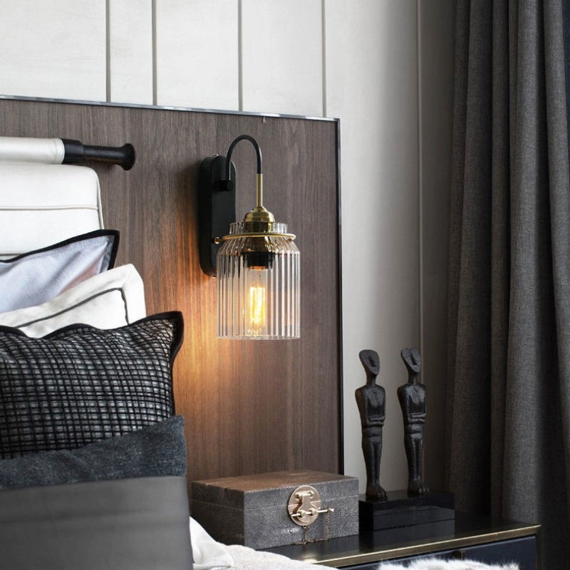 Vintage Wall Lamp with Engineered Glass Shade