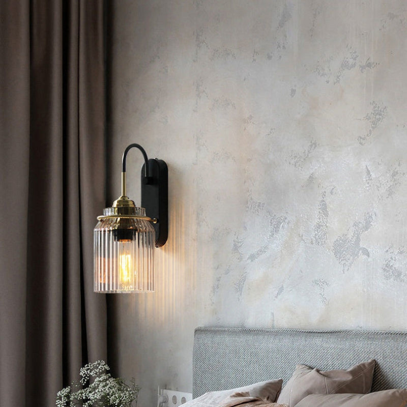 Vintage Wall Lamp with Engineered Glass Shade
