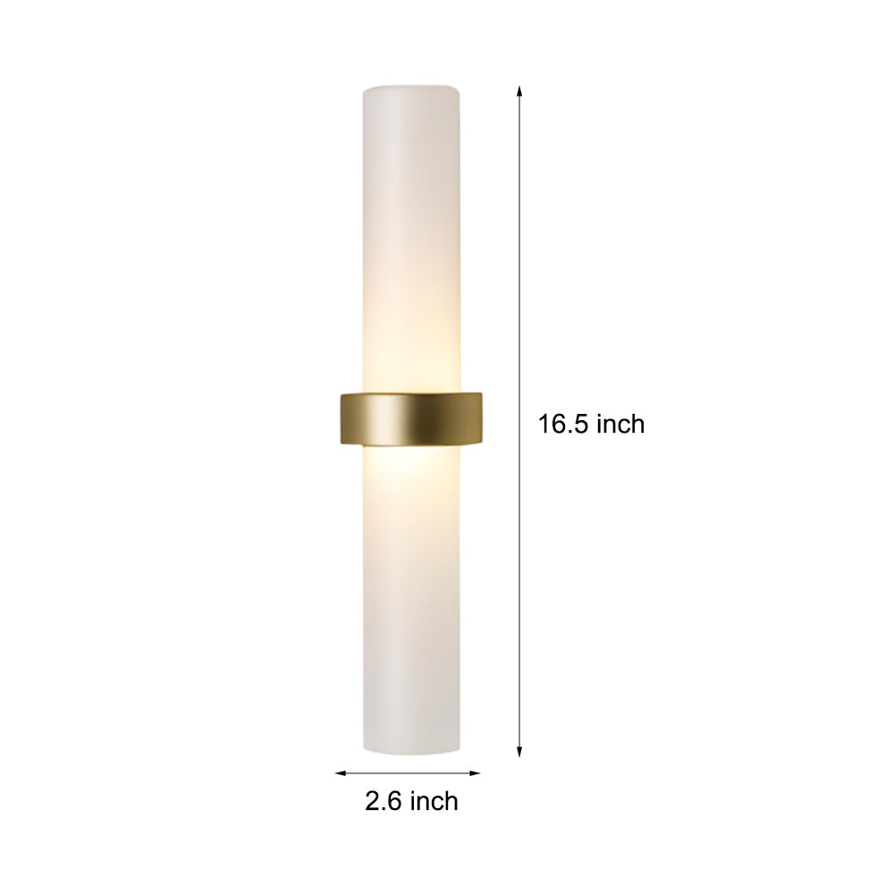 GlowLicht - Modern Wall Lamp Made of Frosted Glass Tube in Warm White for the Living Room
