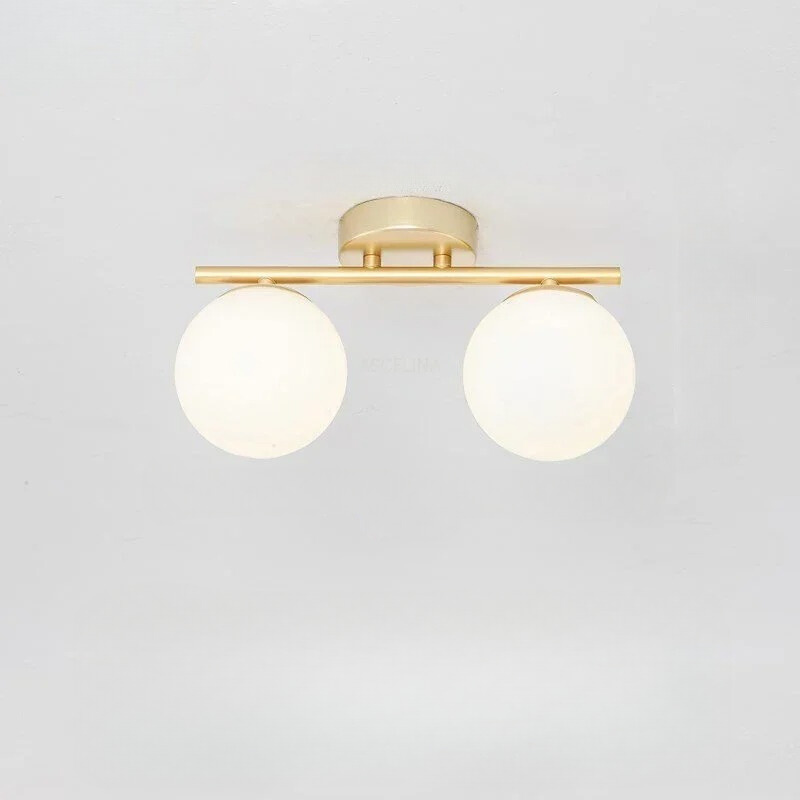 Nordic LED Glass Ceiling Light – Elegant White Sphere for Any Room