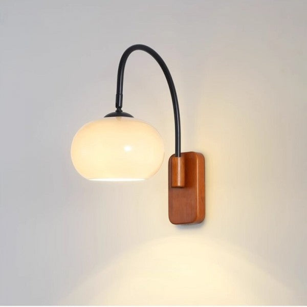 Rotatable Bauhaus Wall Lamp in Khaki Glass - Elegant and Flexible