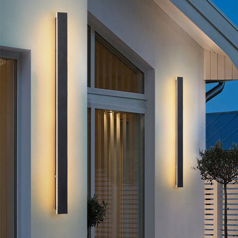 Edge Modern Design LED Wall Lamps Black Metal for Garden and Hall