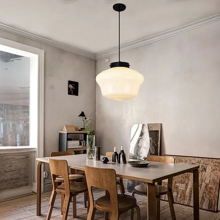 VintageGlow – Geometric Pendant Light in Matt Glass