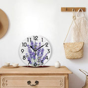 LumiWood - Wooden Wall Clock with Lavender Accents