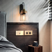 Vintage Wall Lamp with Engineered Glass Shade