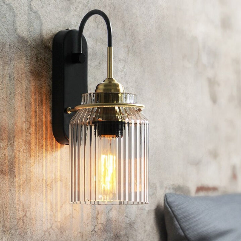 Vintage Wall Lamp with Engineered Glass Shade