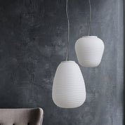Modern Ribbed Glass Pendant Light
