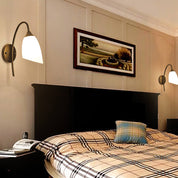 GloeiGlow - Modern angled bell-shaped wall lamp with arm