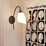 GloeiGlow - Modern angled bell-shaped wall lamp with arm