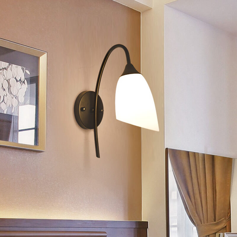 GloeiGlow - Modern angled bell-shaped wall lamp with arm